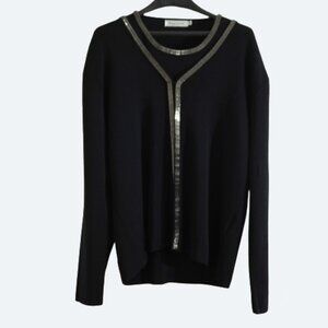 COPY - Elegant Kaydee Brand Black Top two pieces with Silver Trim size XL